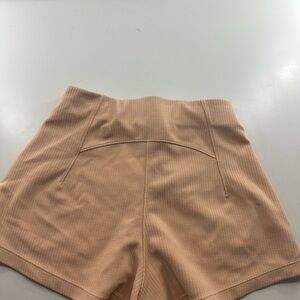 lululemon athletica High Waist Ribbed Shorts in Cream